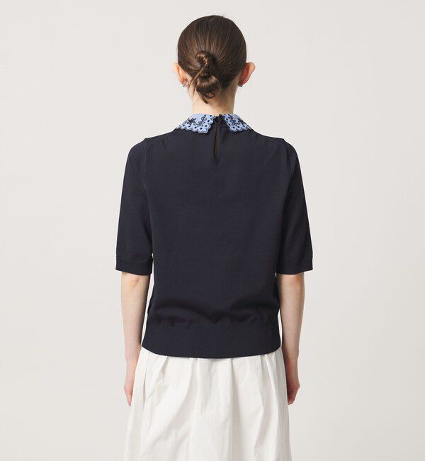 UNITED ARROWS「レディー フラワー ビジュー ニット」|ニット・セーター|