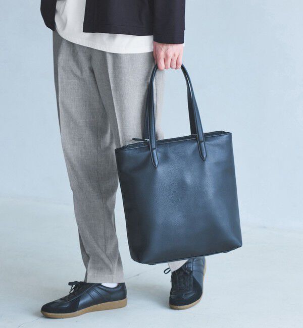 UNITED ARROWS green label relaxing「【WEB限定】GLR レザーライク ファンクショナル トートバッグ」|トートバッグ|BLACK