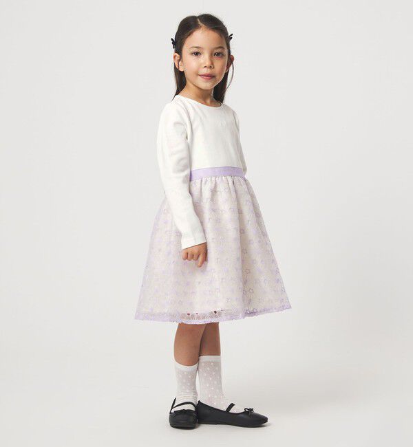 UNITED ARROWS green label relaxing「ポンチ &times; ハナガラ オーガンジー ワンピース / キッズ 110cm-130cm」|ワンピース|