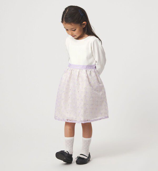 UNITED ARROWS green label relaxing「ポンチ &times; ハナガラ オーガンジー ワンピース / キッズ 110cm-130cm」|ワンピース|