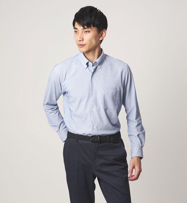 UNITED ARROWS green label relaxing「エブリット TC ジャージー スナップ ボタンダウン シャツ -ストレッチ・イージーアイロン・吸水速乾・抗菌-」|シャツ・ブラウス|COBALT