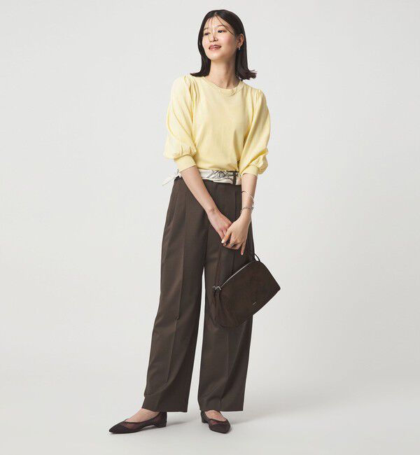 UNITED ARROWS green label relaxing「【WEB限定】＜at ease＞袖ボリューム ニット ウォッシャブル 接触冷感 UVカット 遮熱」|ニット・セーター|