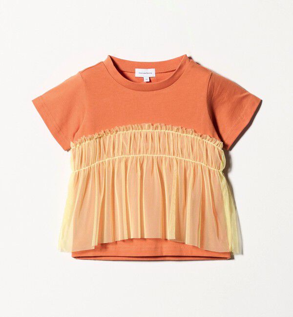 UNITED ARROWS green label relaxing「【スタメンシリーズ】チュールドッキング Tシャツ / キッズ  100cm-160cm UVカット 接触冷感  吸水速乾」|Tシャツ・カットソー|