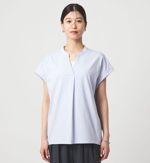 UNITED ARROWS green label relaxing「【WEB限定】＜at ease＞スキッパー カットソー 接触冷感 UVカット 遮熱」|Tシャツ・カットソー|