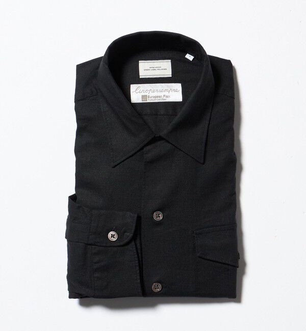 UNITED ARROWS green label relaxing「レーヨン リネン フラップポケット オープンカラー シャツ」|シャツ・ブラウス|