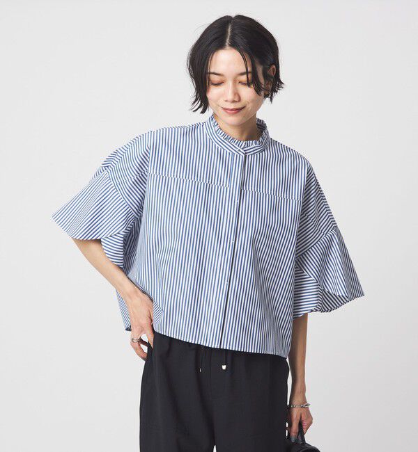 UNITED ARROWS green label relaxing「フレアスリーブ ブラウス 接触冷感」|シャツ・ブラウス|