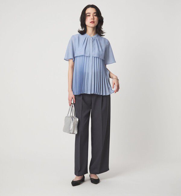 UNITED ARROWS green label relaxing「ヨーク プリーツ ショートスリーブ ブラウス」|シャツ・ブラウス|