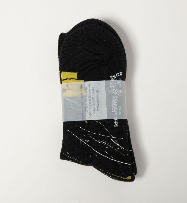 UNITED ARROWS green label relaxing「【別注】＜SoftBank HAWKS&times;ROSTER SOX&times;GLR＞ソックス 靴下 BLACK 」|ソックス|