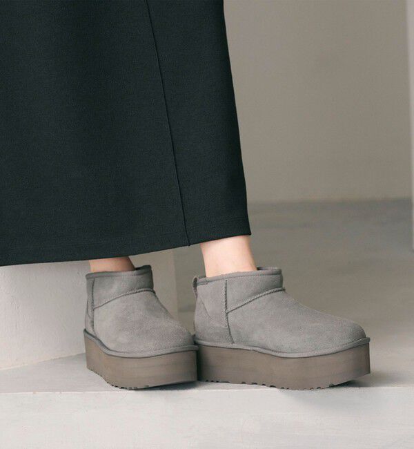 BEAUTY&YOUTH UNITED ARROWS「＜UGG＞クラシック ウルトラミニプラットフォーム ブーツ」|ショートブーツ|MD.GRAY