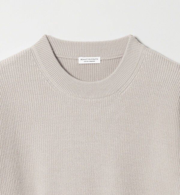 BEAUTY&YOUTH UNITED ARROWS「【WEB限定 WARDROBE SMART】マシーンウォッシャブル ウールミックス アゼ クルーネック」|ニット・セーター|