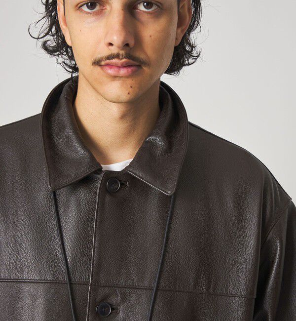 STEVEN ALAN「＜Steven Alan＞ シボ シープレザー カーコート」|ブルゾン・スタジャン|