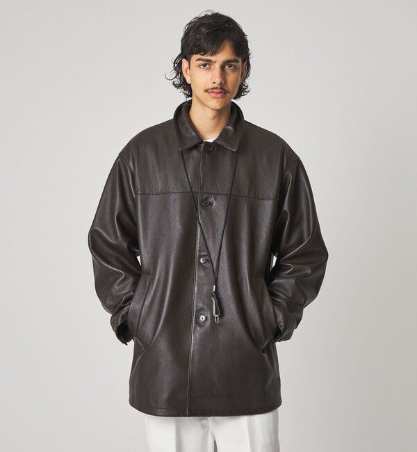 STEVEN ALAN「＜Steven Alan＞ シボ シープレザー カーコート」|ブルゾン・スタジャン|