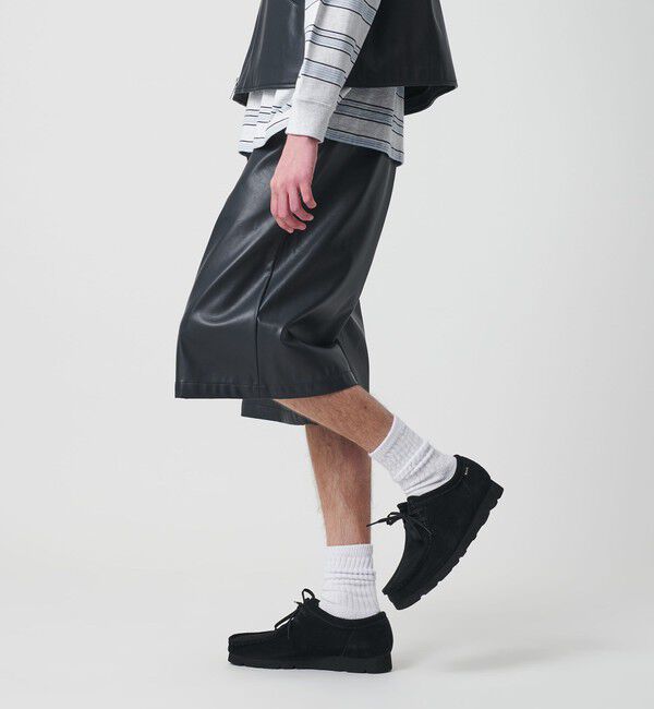 California General Store「＜CGS.＞レザー ライク ワーク ショートパンツ」|カーゴ|NAVY