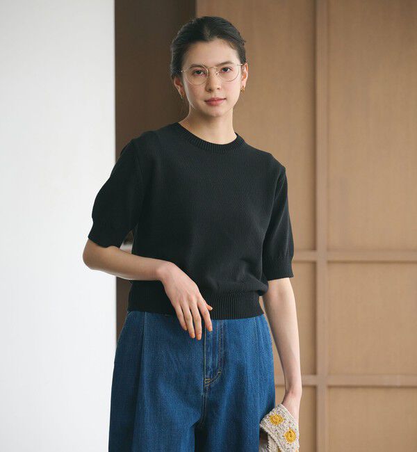 BEAUTY&YOUTH UNITED ARROWS「コイルニット ショートスリーブ プルオーバー ウォッシャブル」|ニット・セーター|
