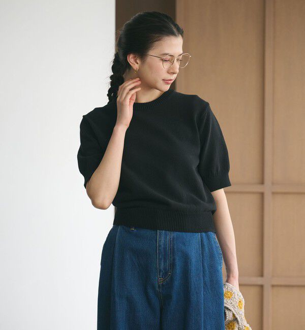 BEAUTY&YOUTH UNITED ARROWS「コイルニット ショートスリーブ プルオーバー ウォッシャブル」|ニット・セーター|