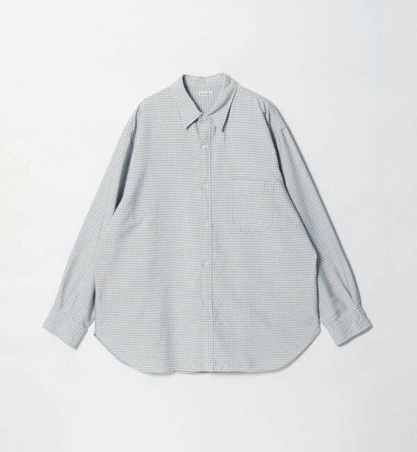STEVEN ALAN「＜Steven Alan＞ ドレープ オックス チェック レギュラーカラー シャツ LOOSE」|シャツ・ブラウス|LT.GRAY