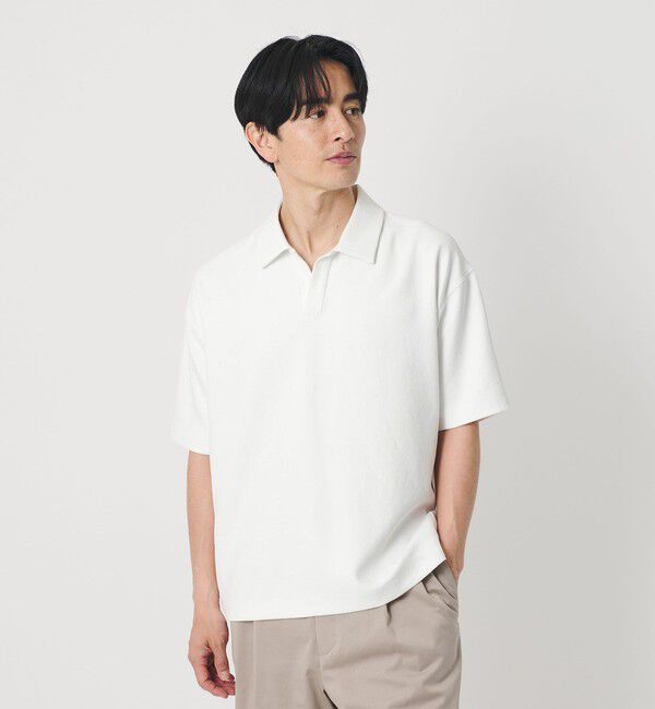 BEAUTY&YOUTH UNITED ARROWS「フュージョン ツイル スキッパー Tシャツ UVカット 透け防止 ストレッチ」|Tシャツ・カットソー|