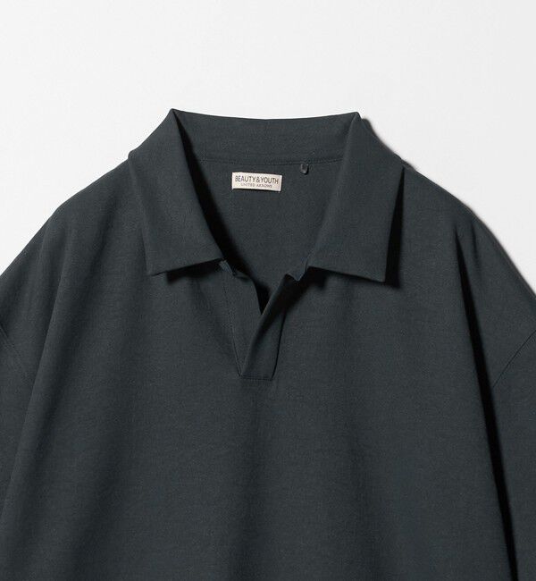 BEAUTY&YOUTH UNITED ARROWS「フュージョン ツイル スキッパー Tシャツ UVカット 透け防止 ストレッチ」|Tシャツ・カットソー|