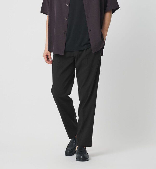 BEAUTY&YOUTH UNITED ARROWS「ソアロン 1プリーツ テーパード イージー パンツ NO.5」|チノ|BLACK