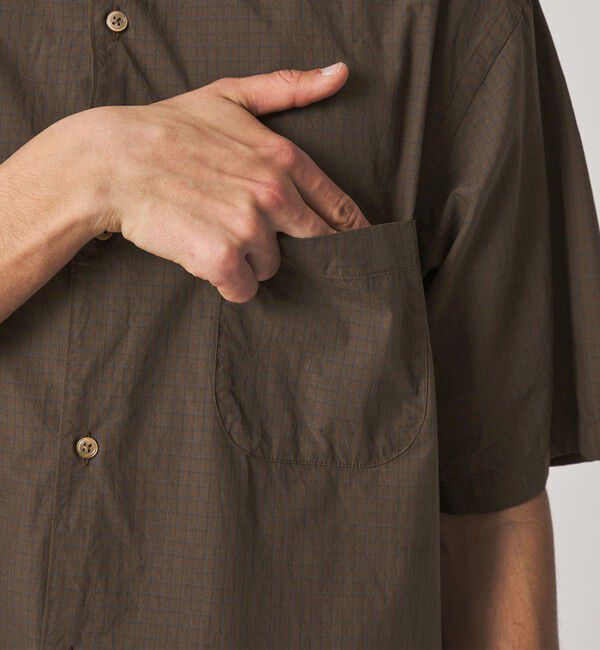 STEVEN ALAN「＜Steven Alan＞ シボチェック レギュラーカラー ショートスリーブ シャツ BOX」|シャツ・ブラウス|