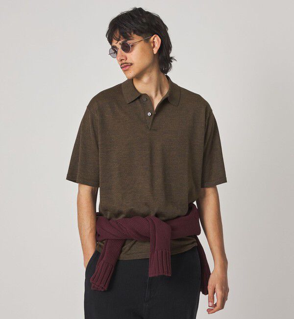 STEVEN ALAN「＜Steven Alan＞ 14G ラミー 2B ショートスリーブ ポロシャツ」|ニット・セーター|