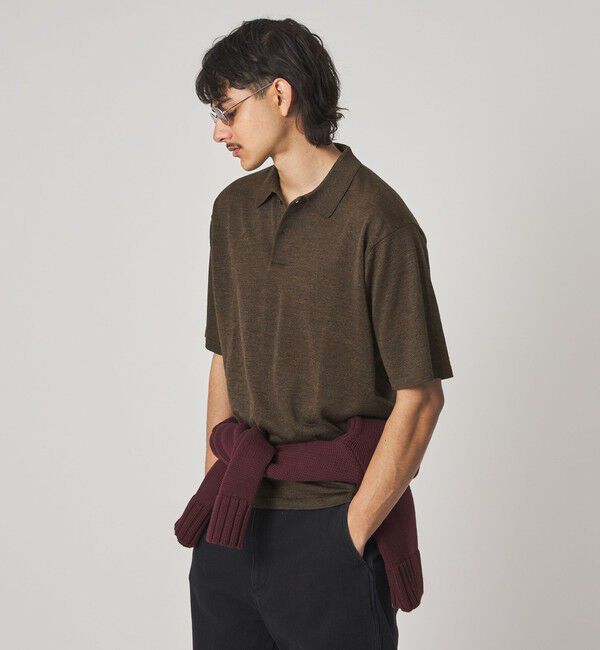 STEVEN ALAN「＜Steven Alan＞ 14G ラミー 2B ショートスリーブ ポロシャツ」|ニット・セーター|