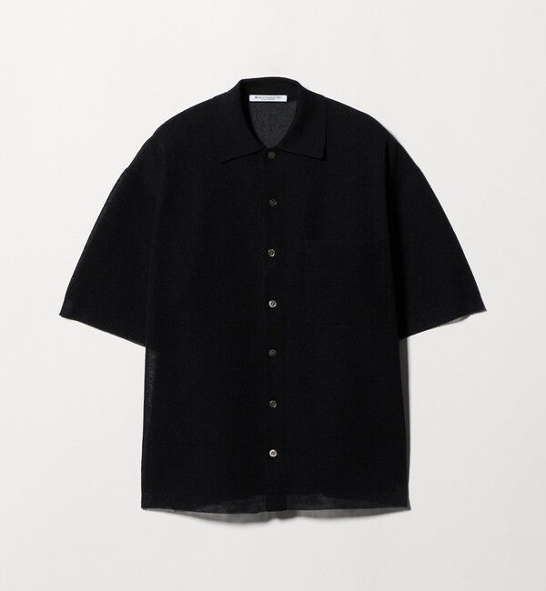 BEAUTY&YOUTH UNITED ARROWS「ミラノリブ ショートスリーブ シャツカーディガン ウォッシャブル」|カーディガン|BLACK
