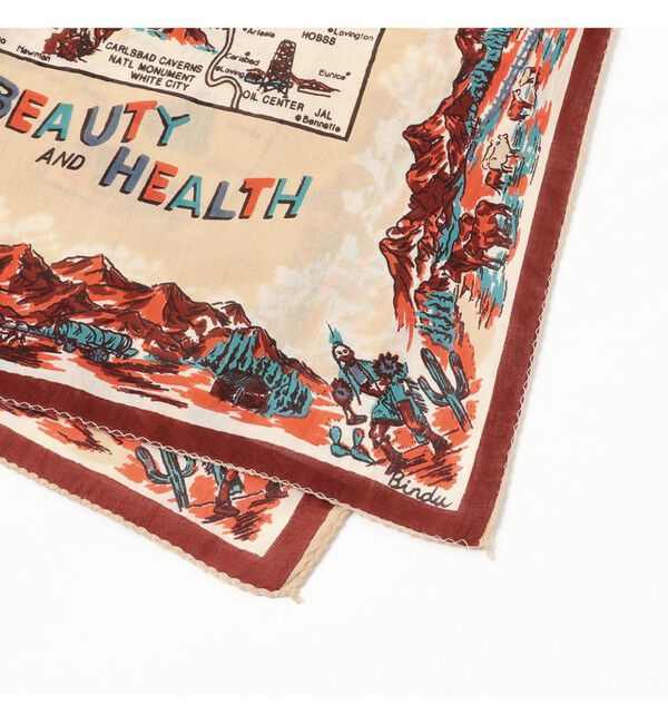 BEAMSBOY「BINDU / マップ プリント バンダナ 26S」|ハンカチ|