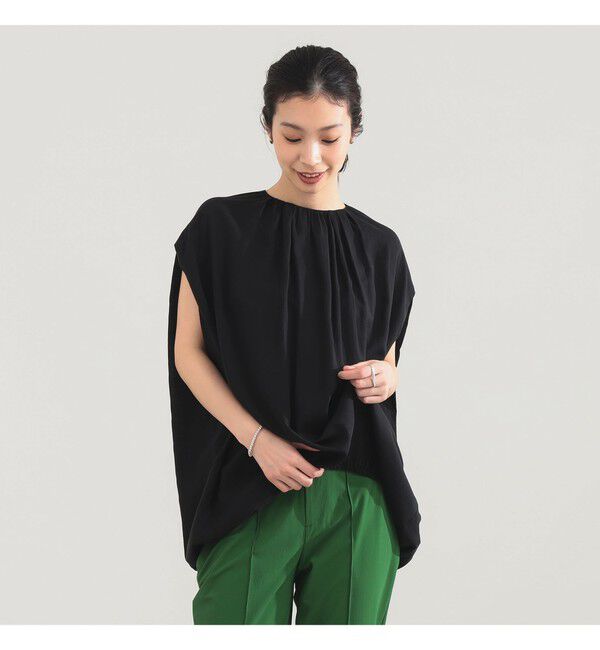 Demi-Luxe BEAMS 「AK+1 / リヨセル ギャザー プルオーバー」|シャツ・ブラウス|