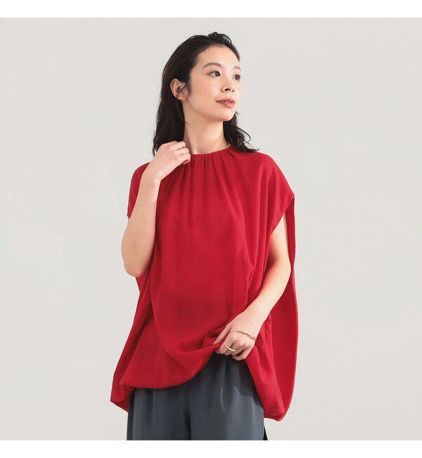 Demi-Luxe BEAMS 「AK+1 / リヨセル ギャザー プルオーバー」|シャツ・ブラウス|