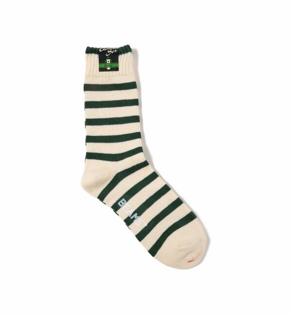 BEAMS PLUS「BEAMS PLUS / 2 Tone Stripe Socks 」|ソックス|GREEN