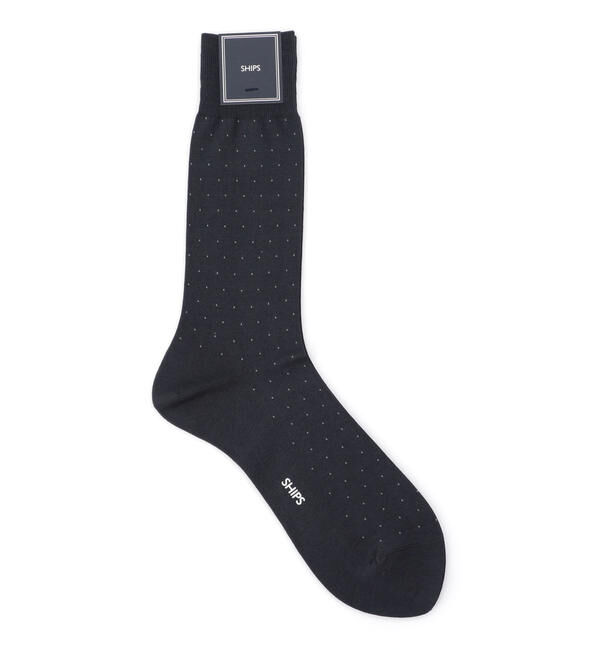 SHIPS「SHIPS: コットン ピンドット ドレス ソックス」|ソックス|コバルトブルー