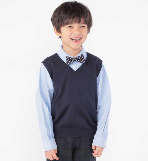 SHIPS KIDS「SHIPS KIDS:100～130cm / 14GG Vネック ベスト」|ベスト・ジレ|