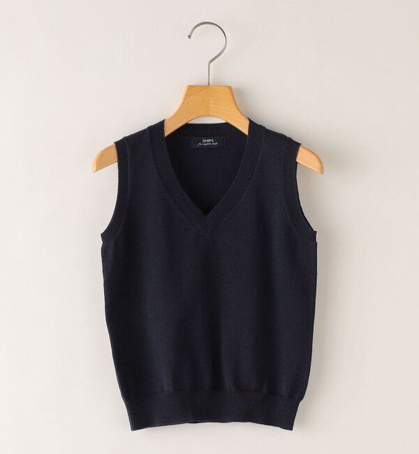 SHIPS KIDS「SHIPS KIDS:100～130cm / 14GG Vネック ベスト」|ベスト・ジレ|