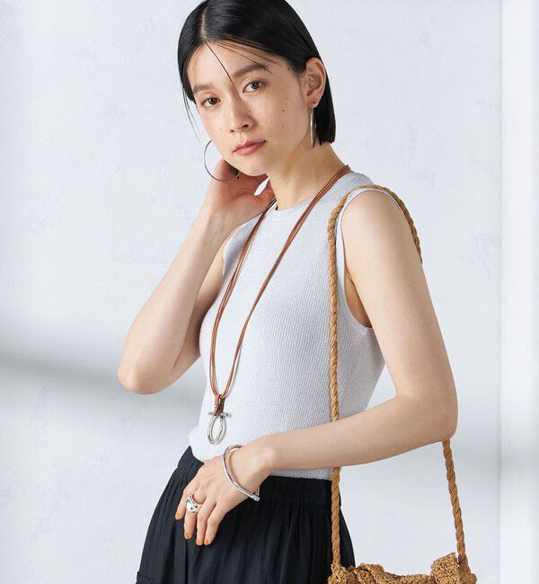 SHIPS for women「〈手洗い可能〉ラメ ノースリーブ ニット」|ニット・セーター|