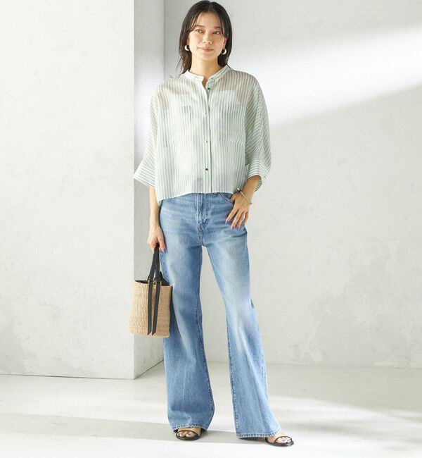 SHIPS for women「〈手洗い可能〉シルク混 シアー 羽織 シャツ」|シャツ・ブラウス|