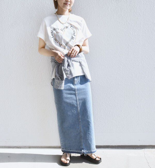 SHIPS for women「【WEB限定】〈手洗い可能〉バリエーション ロゴ 刺繍 プリントTEE」|Tシャツ・カットソー|