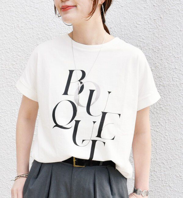 SHIPS for women「【WEB限定】〈手洗い可能〉バリエーション ロゴ 刺繍 プリントTEE」|Tシャツ・カットソー|