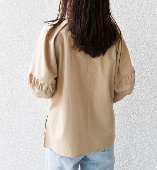 SHIPS for women「〈手洗い可能〉ランタン スリーブ キーネック ブラウス」|シャツ・ブラウス|