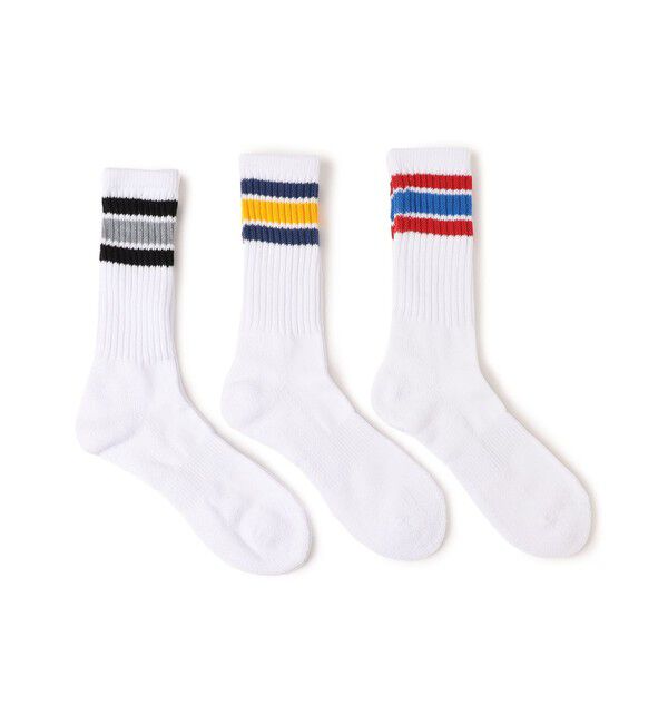 SHIPS any「SHIPS any: 3足セット クルーソックス」|ソックス|ホワイト系