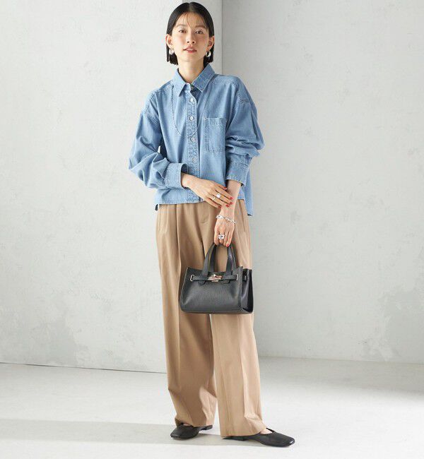 SHIPS for women「〈洗濯機可能〉ショート丈 デニム シャツ」|シャツ・ブラウス|