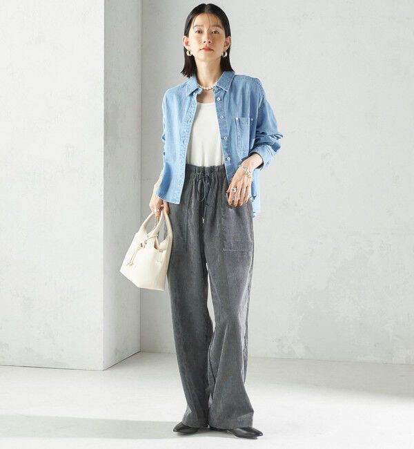 SHIPS for women「〈洗濯機可能〉ショート丈 デニム シャツ」|シャツ・ブラウス|