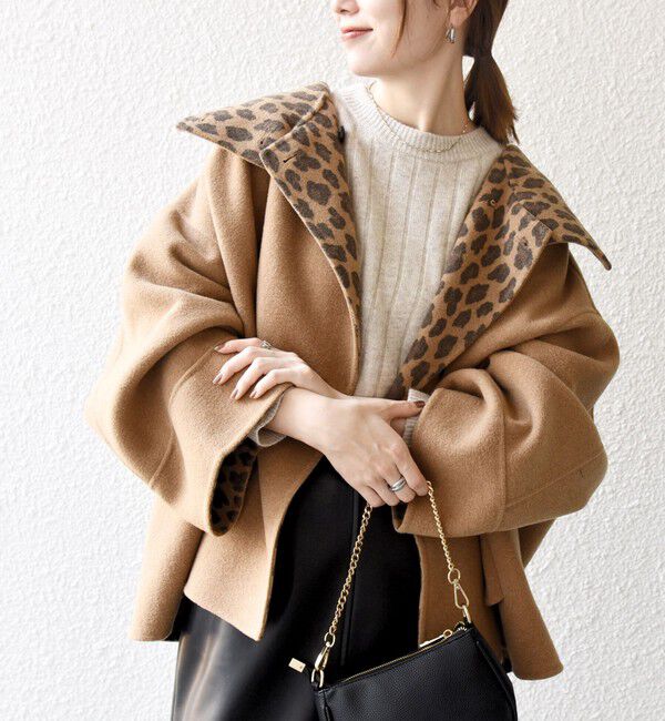 SHIPS any「【WEB限定】SHIPS any: リバー スタンドカラー ポンチョ ショート コート」|その他|