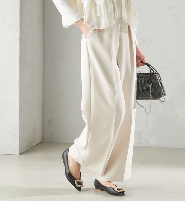 SHIPS for women「troisiemeCHACO:ワイド パンツ（セレモニー対応可）」|スラックス|