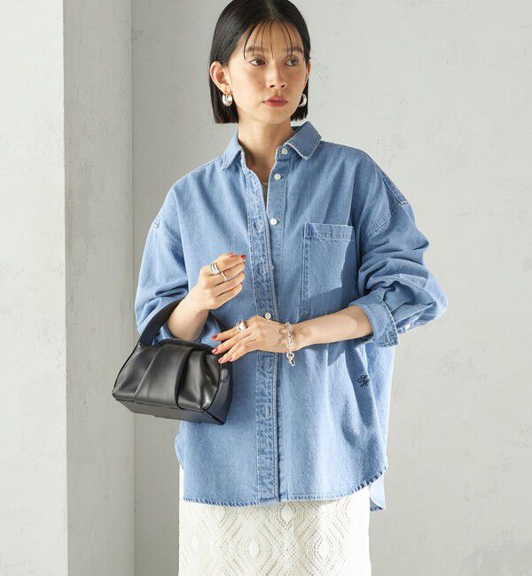 SHIPS for women「〈洗濯機可能〉デニム 刺繍 オーバー シャツ」|シャツ・ブラウス|