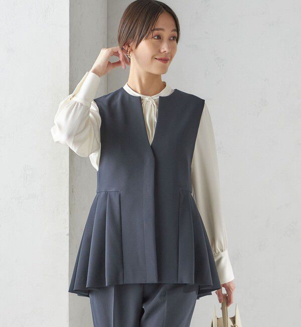 SHIPS for women「ダブル クロス ジレ （セレモニー対応可）」|ベスト・ジレ|