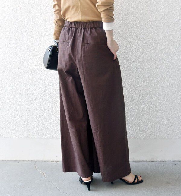 SHIPS any「SHIPS any:〈洗濯機可能〉リネン ミックス タック フレア ワイド パンツ」|その他|