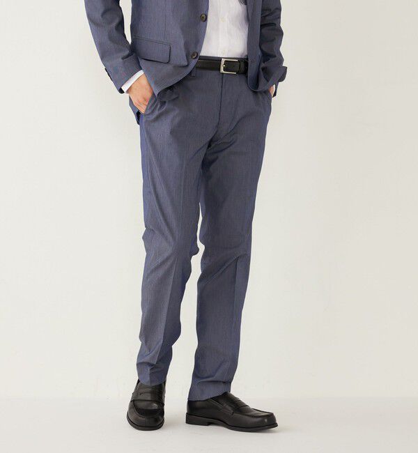 SHIPS Colors 「SHIPS Colors:〈洗濯機可能〉デニム ライク スラックス(セットアップ対応可能)」|スラックス|ネイビー