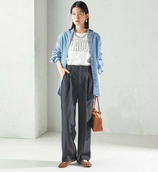 SHIPS for women「〈手洗い可能〉TUMUGITO(R) シャーク ツイード タック パンツ」|その他|