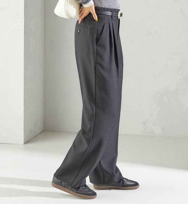 SHIPS for women「〈手洗い可能〉TUMUGITO(R) シャーク ツイード タック パンツ」|その他|